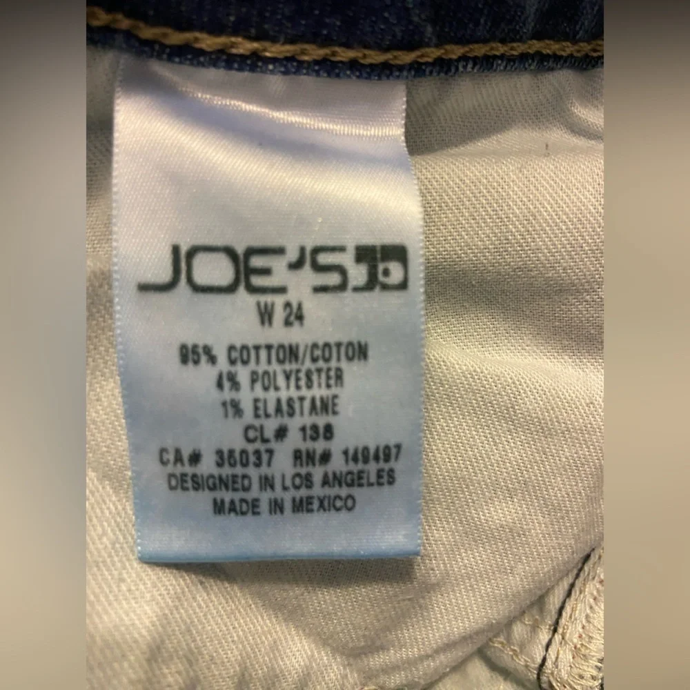 Joe's Women's Distressed Icon Rhea Mid Rise Skinny Cuff Crop Jeans SZ 24